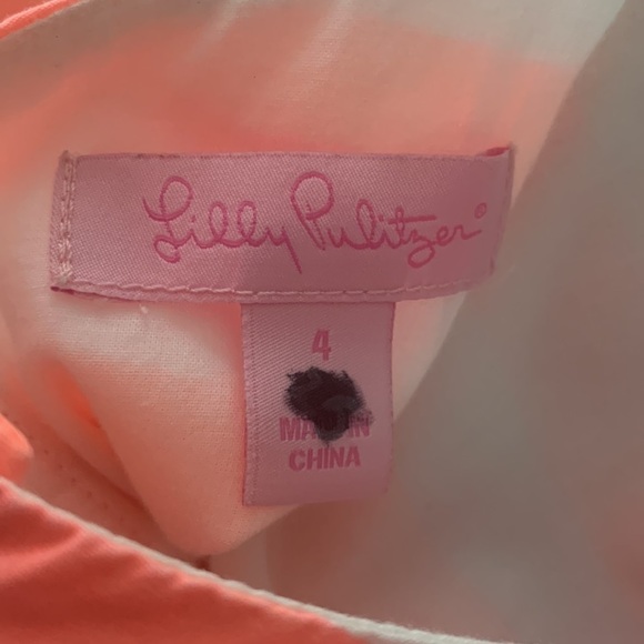 Lilly Pulitzer Mini Shift Dress Sleeveless 4 Tangerine orange and pink - Picture 7 of 9